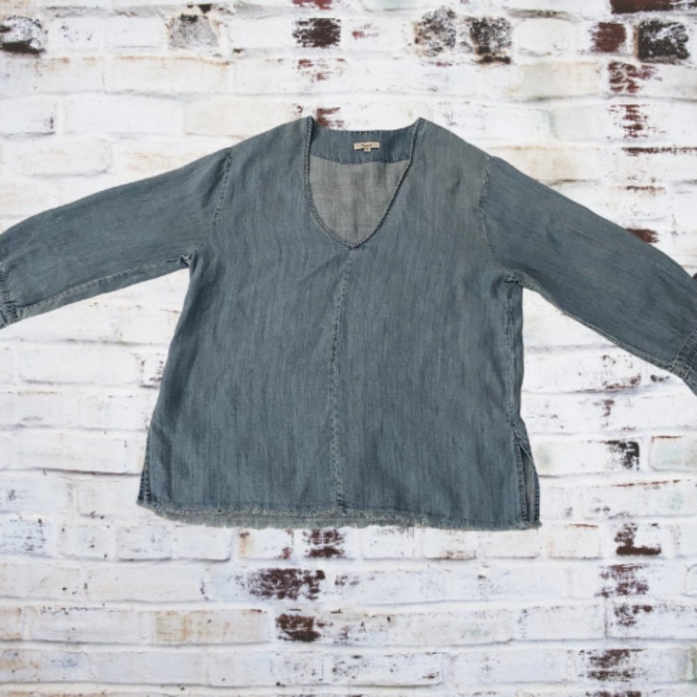 Rails Zimi Linen Blend Denim Chambray Top - image 6